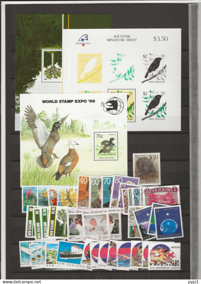 1989 MNH New Zealand Year Collection Postfris** - Full Years