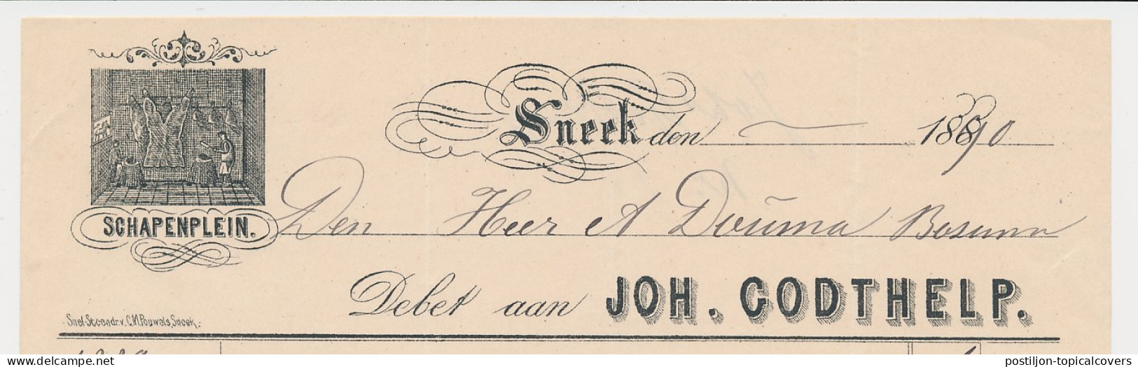 Nota Sneek 1890 - Slagerij - Schapenplein - Paesi Bassi