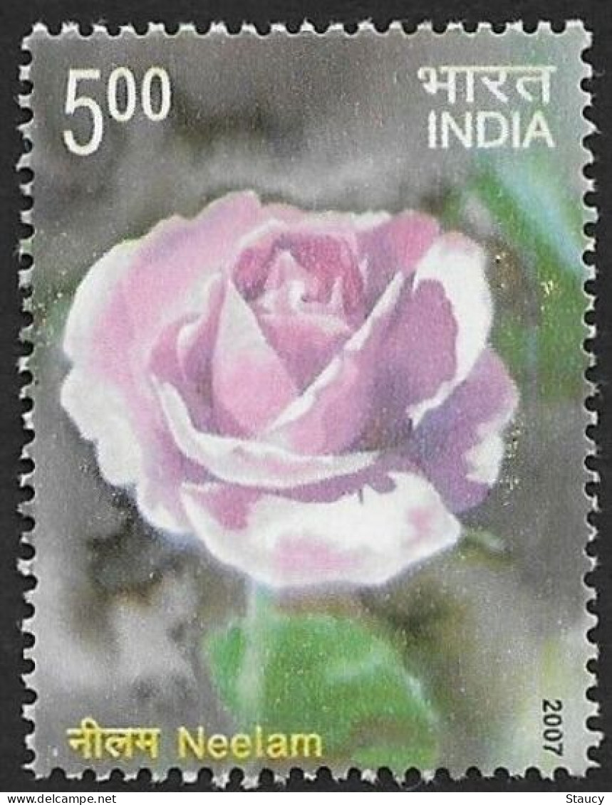 INDIA 2007 Fragrance Of Roses - Unusual Odd Stamps With Fragrance Flowers 1v Stamp MNH As Per Scan P.O Fresh & Fine - Rosas