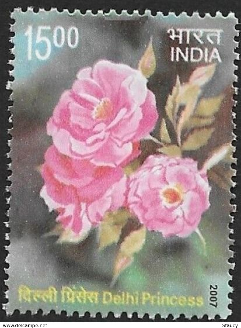 INDIA 2007 Fragrance Of Roses - Unusual Odd Stamps With Fragrance Flowers 1v Stamp MNH As Per Scan P.O Fresh & Fine - Rosas