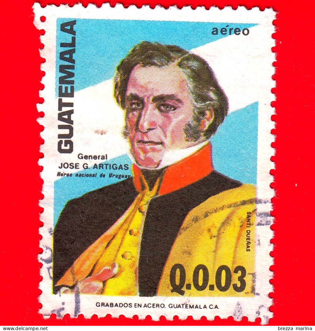 GUATEMALA - Usato - 1982 - Liberatori Delle Americhe - Generale José Artigas (1764-1850), Uruguay - 0.03 - P.aerea - Guatemala