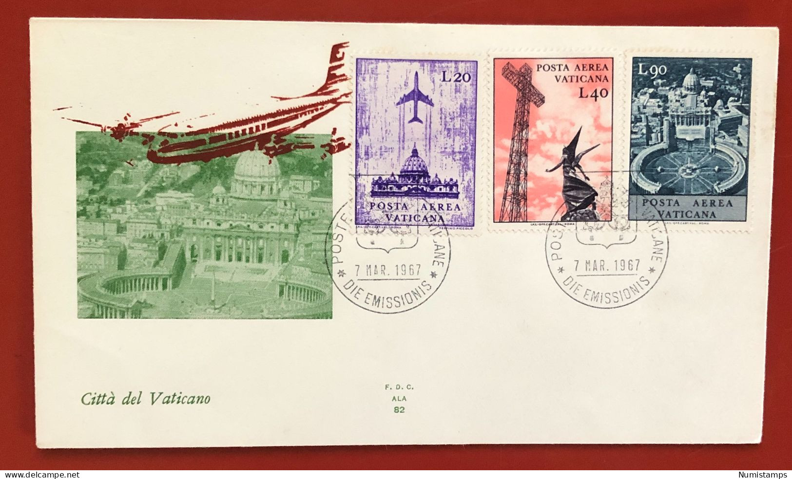 Airmail - Vatican - FDC - 1967 (fdcv08) - Poste Aérienne