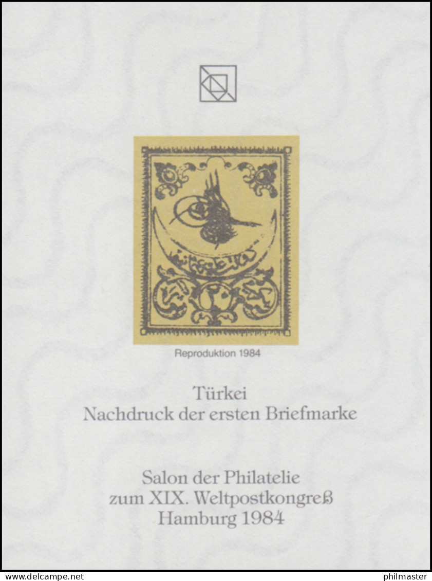 Sonderdruck Türkei Nr. 1 Neudruck Salon Hamburg 1984 FAKSIMILE - Privé- & Lokale Post