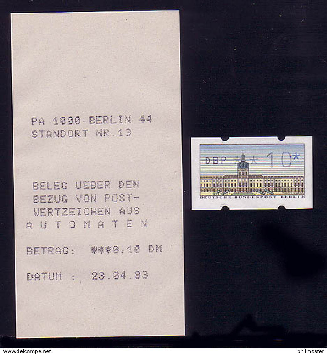 ATM Berlin, Einzelmarke Mit Passender Quittung Vom MWZD - Roulettes