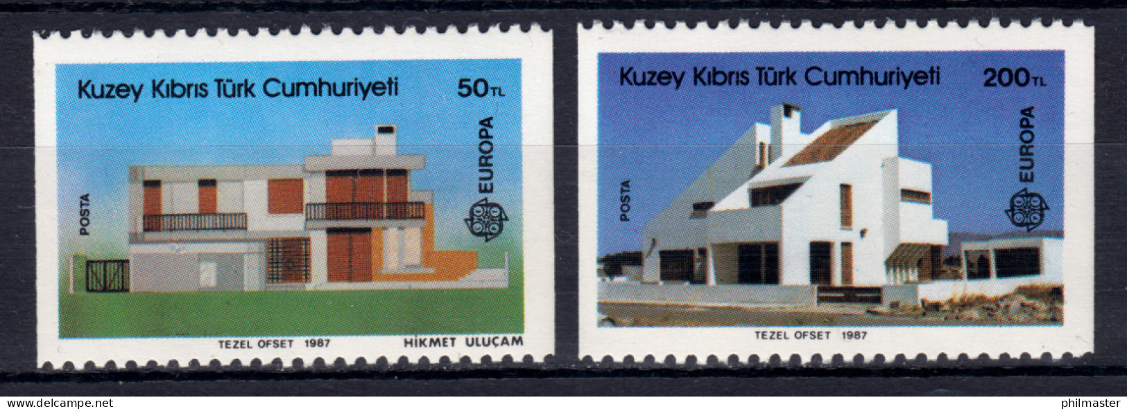 Europaunion 1987 Türkisch-Zypern 205-206C, Waagerecht Gezähnt, Satz ** / MNH - Autres & Non Classés