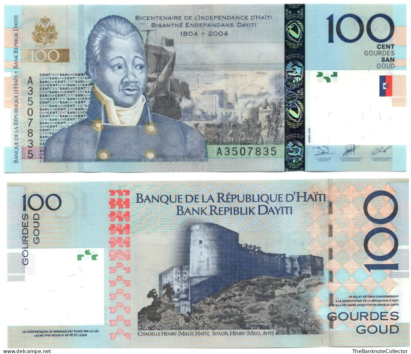 Haiti 100 Gourdes 2004 Commemorative P-275 UNC - Haïti