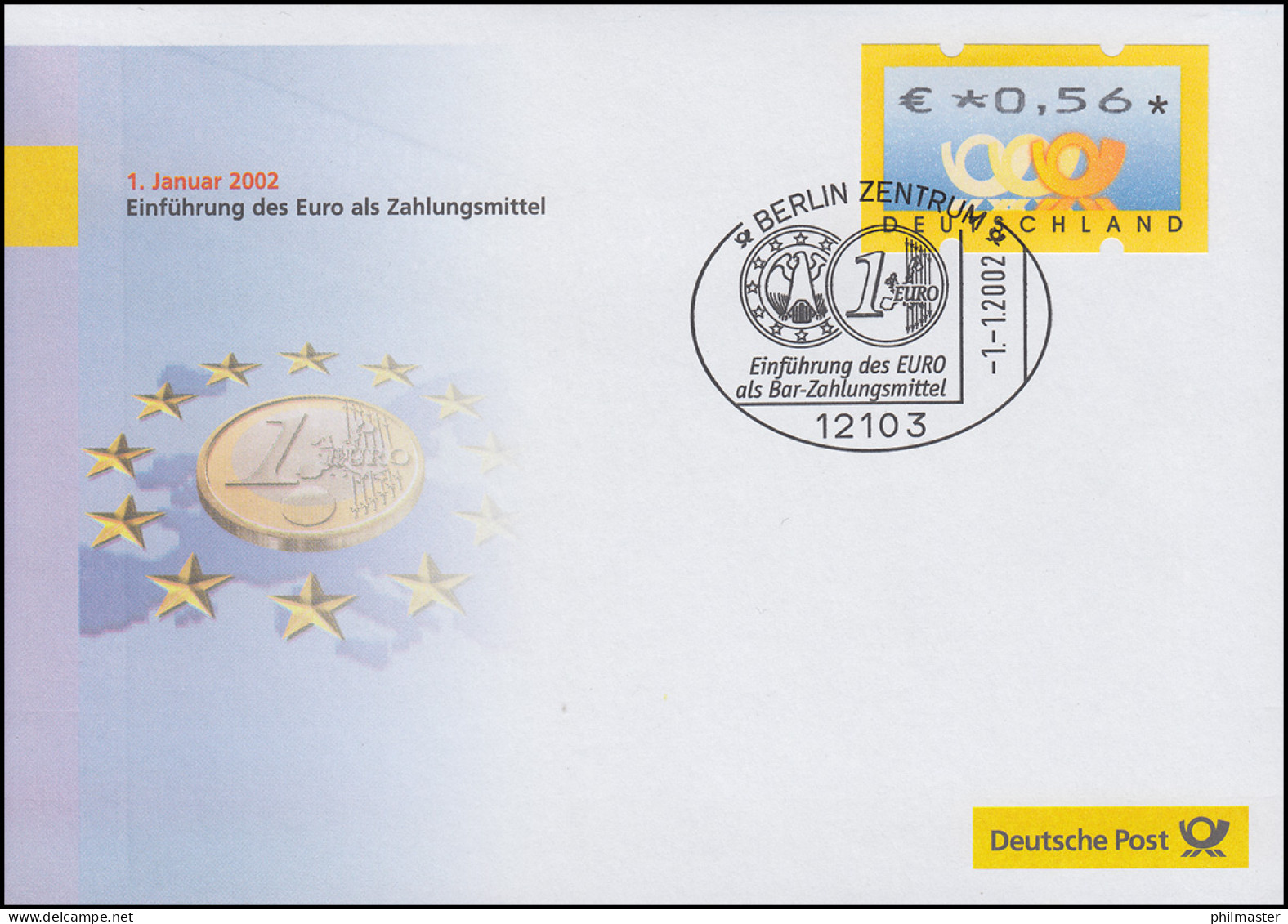 Euro-Einführung: SSt Berlin 1.1.2002: Einführung Des Euro Als Bar-Zahlungsmittel - Coins