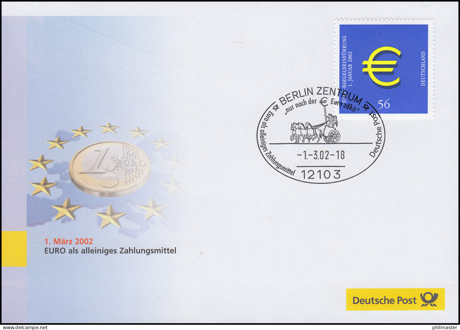 Euro-Einführung: SSt Berlin 1.3.02: Euro Als Alleiniges Zahlungsmittel - Monedas