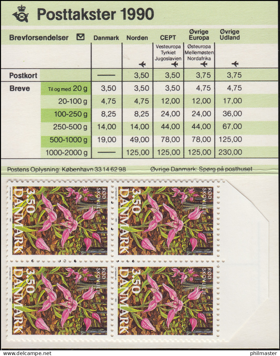 Dänemark Markenheftchen 982 Blumen: Rote Waldlilie, ** Postfrisch - Markenheftchen