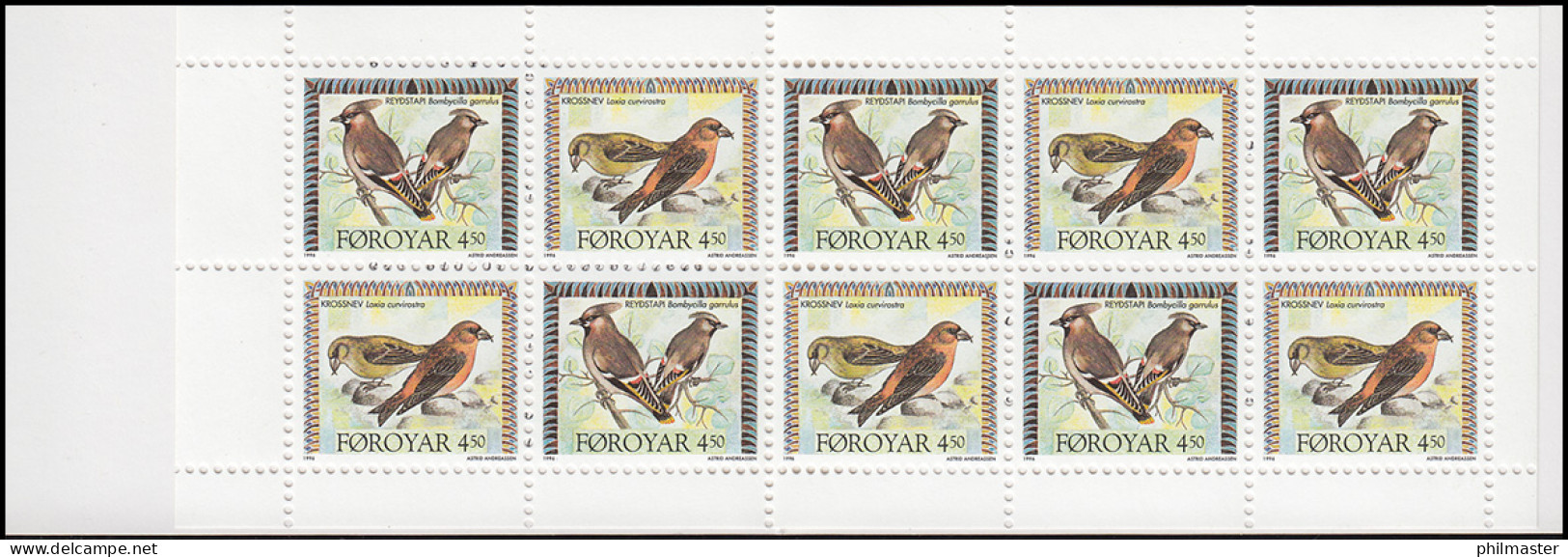 Färöer-Inseln Markenheftchen 11 Invasionsvögel Birds 1996, ** Postfrisch - Färöer Inseln