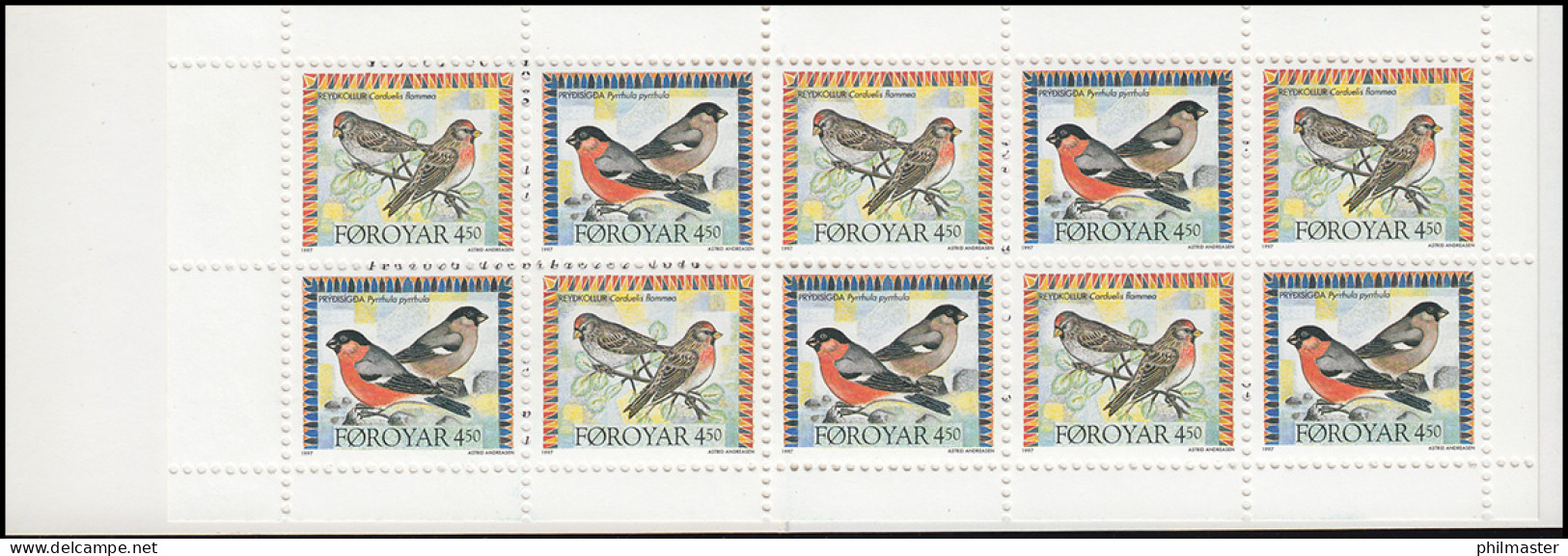 Färöer-Inseln Markenheftchen 13 Invasionsvögel Birds 1997, ** Postfrisch - Färöer Inseln