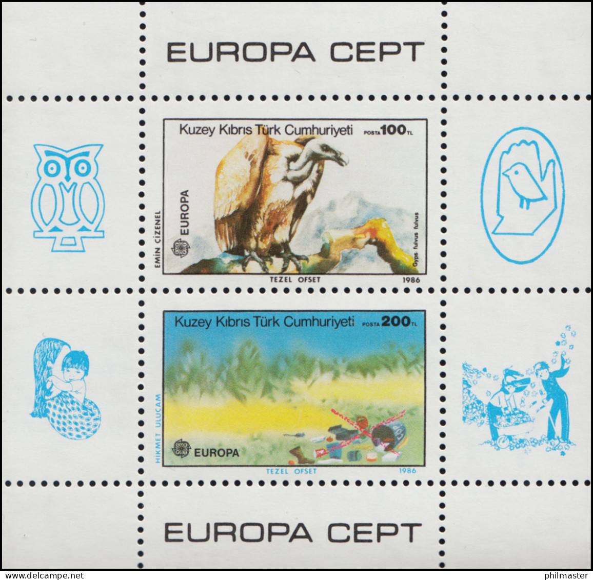 Zypern (türkisch) Block 5 Europaunion CEPT Natur- Und Umweltschutz, ** / MNH - Sonstige & Ohne Zuordnung