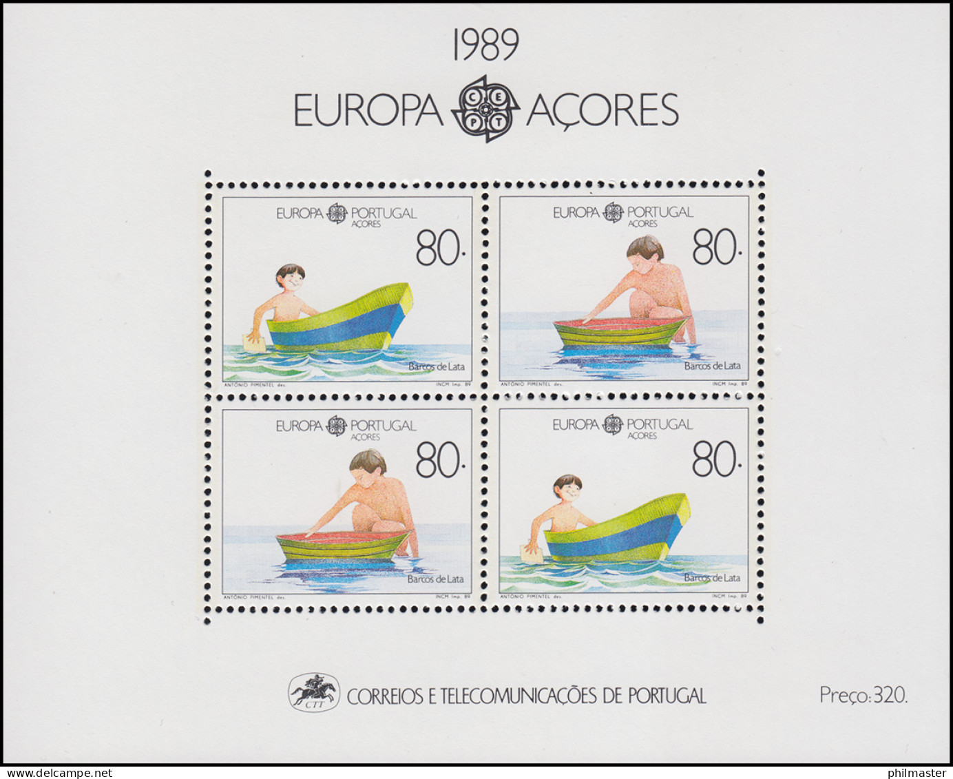 Portugal-Azoren Block 10 Europaunion CEPT Kinderspiele 1989, ** / MNH - Azores