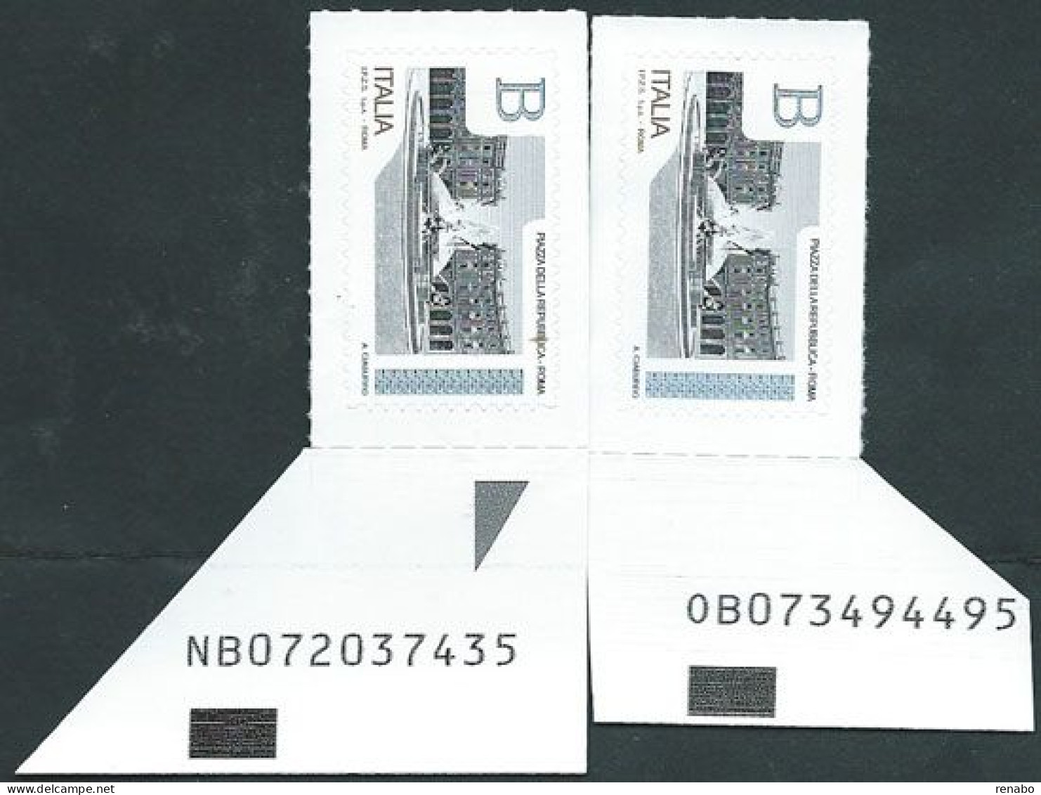 Italia 2016; Piazze D' Italia B = Piazza Della Repubblica A Roma. Codice Alfanumerico NB Del 2016 + Alfan. OB Del 2017 - 2011-20:  Nuevos