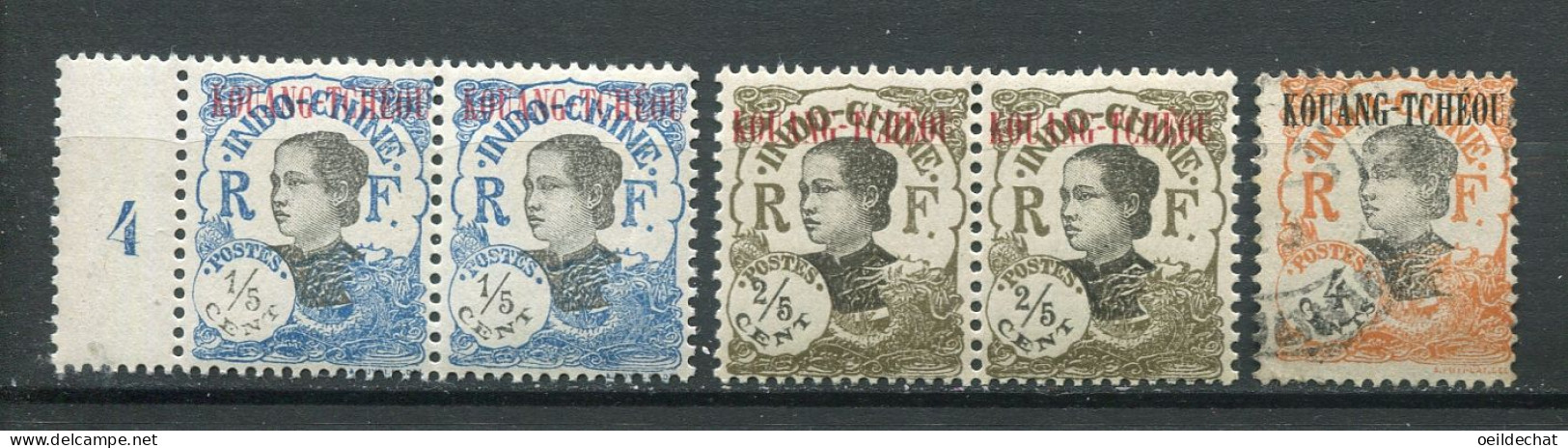 26413 Kouang-Tchéou N°53/4,59**/° Timbres D'Indochine De 1922-23 Surchargés 1923  B/TB - Ungebraucht