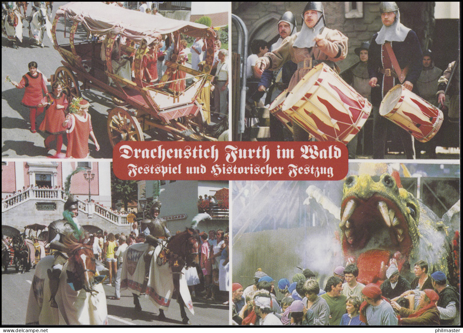 2207 Drachenstich In Furth, EF FDC-AK Festspiel & Festzug ESSt Bonn 9.8.2001 - Fairy Tales, Popular Stories & Legends