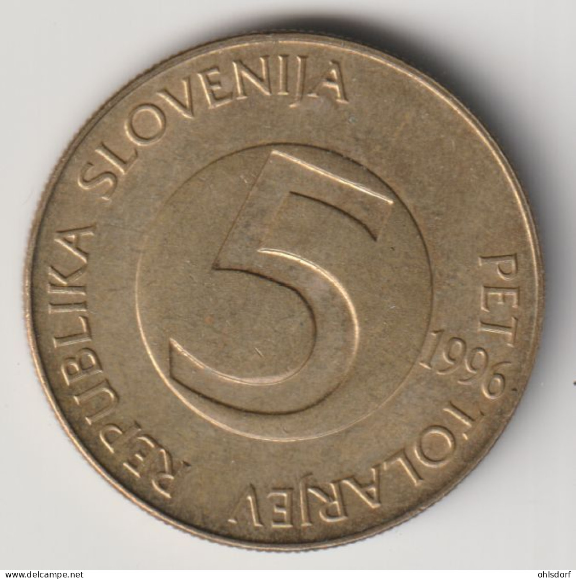 SLOVENIA 1996: 5 Tolarjev, KM 5 - Slovenië