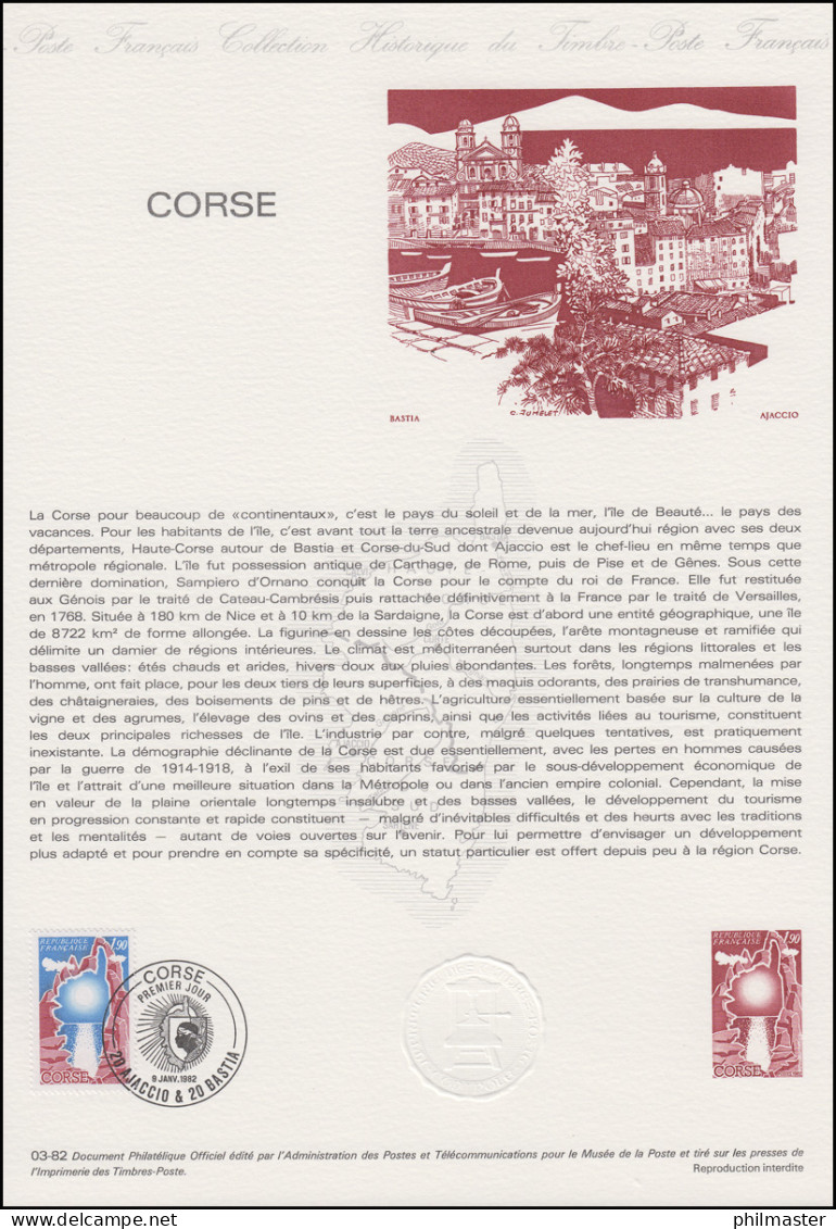 Collection Historique: Corse / Korsika 9.1.1982 - Eilanden