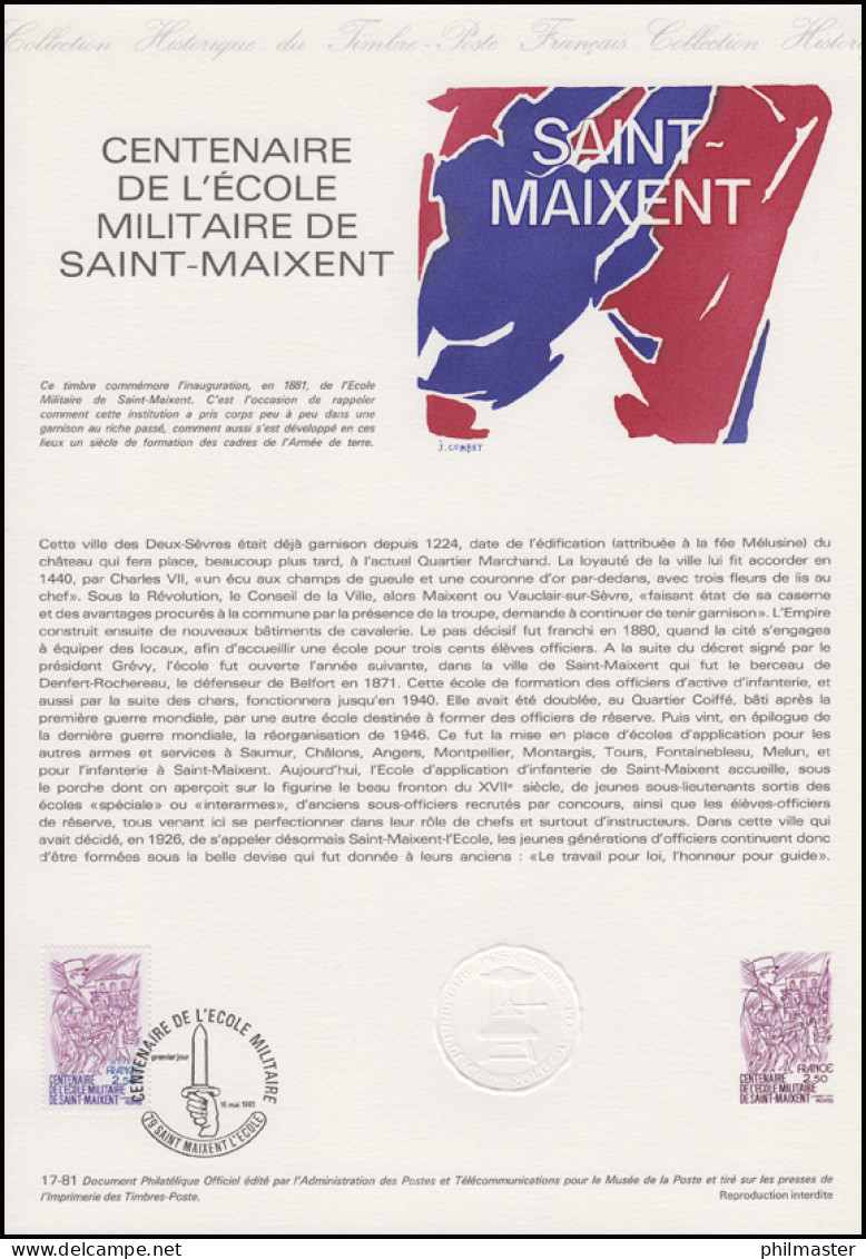 Collection Historique: Militärschule Von Saint-Maixent 16.5.81 - Revolución Francesa