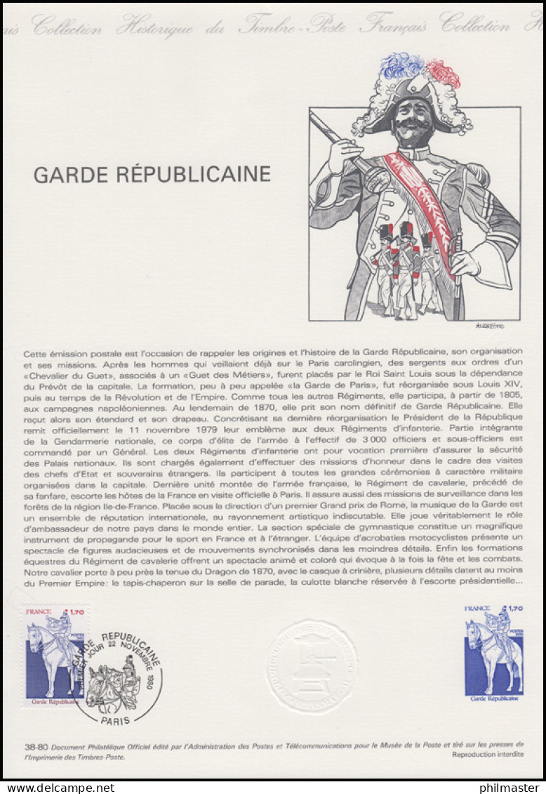 Collection Historique: Garde Républicaine & Trompeter Auf Pferd 22.11.1980 - French Revolution