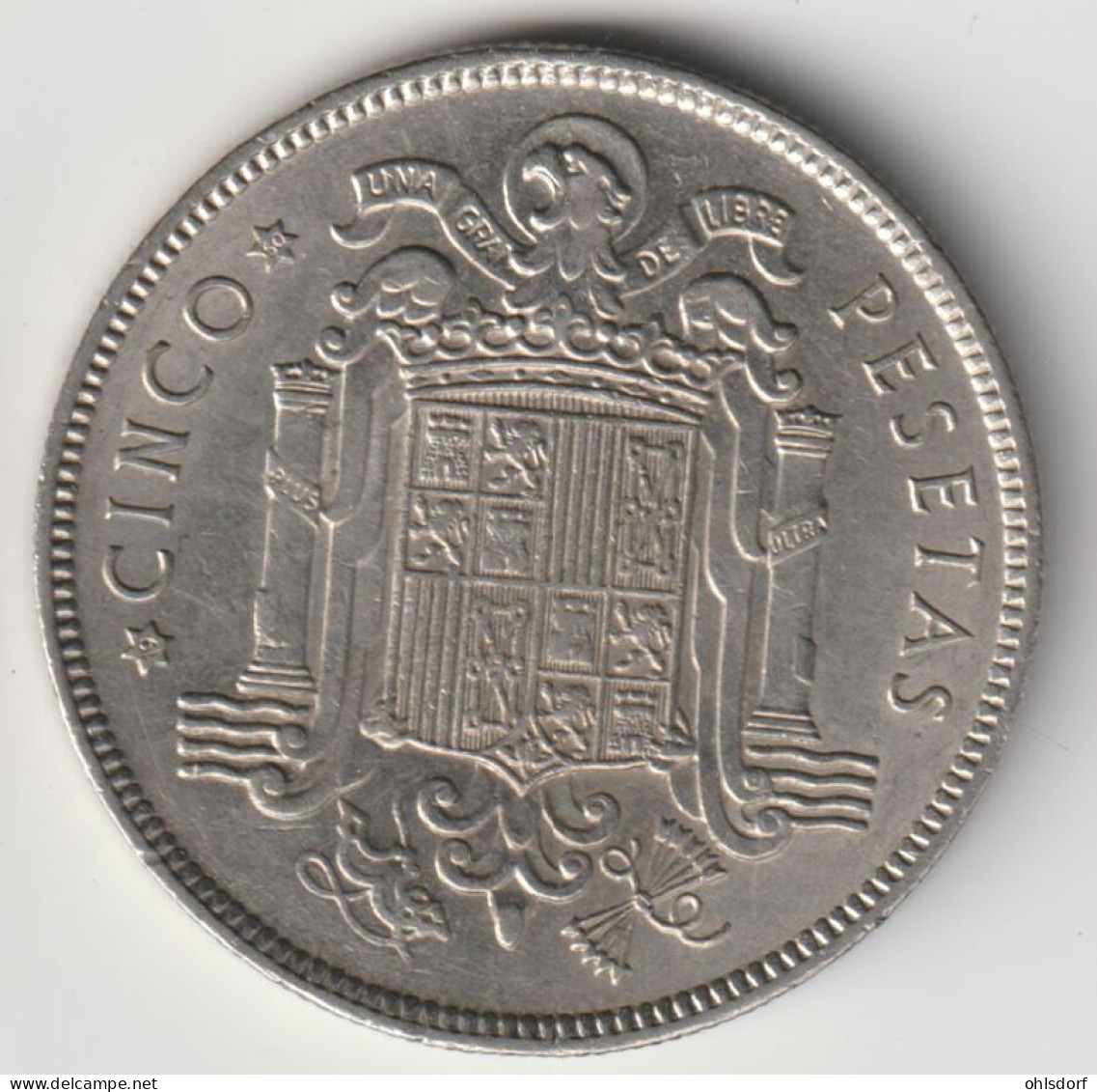 ESPANA 1950: 5 Pesetas, KM 778 - 5 Pesetas