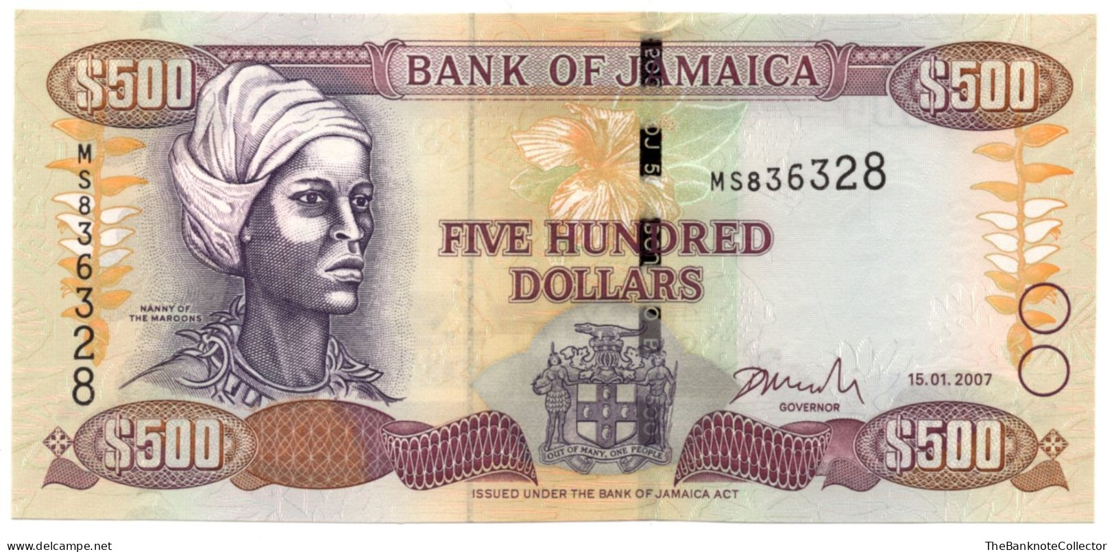 Jamaica 500 Dollars 2007 P-85 UNC - Jamaica