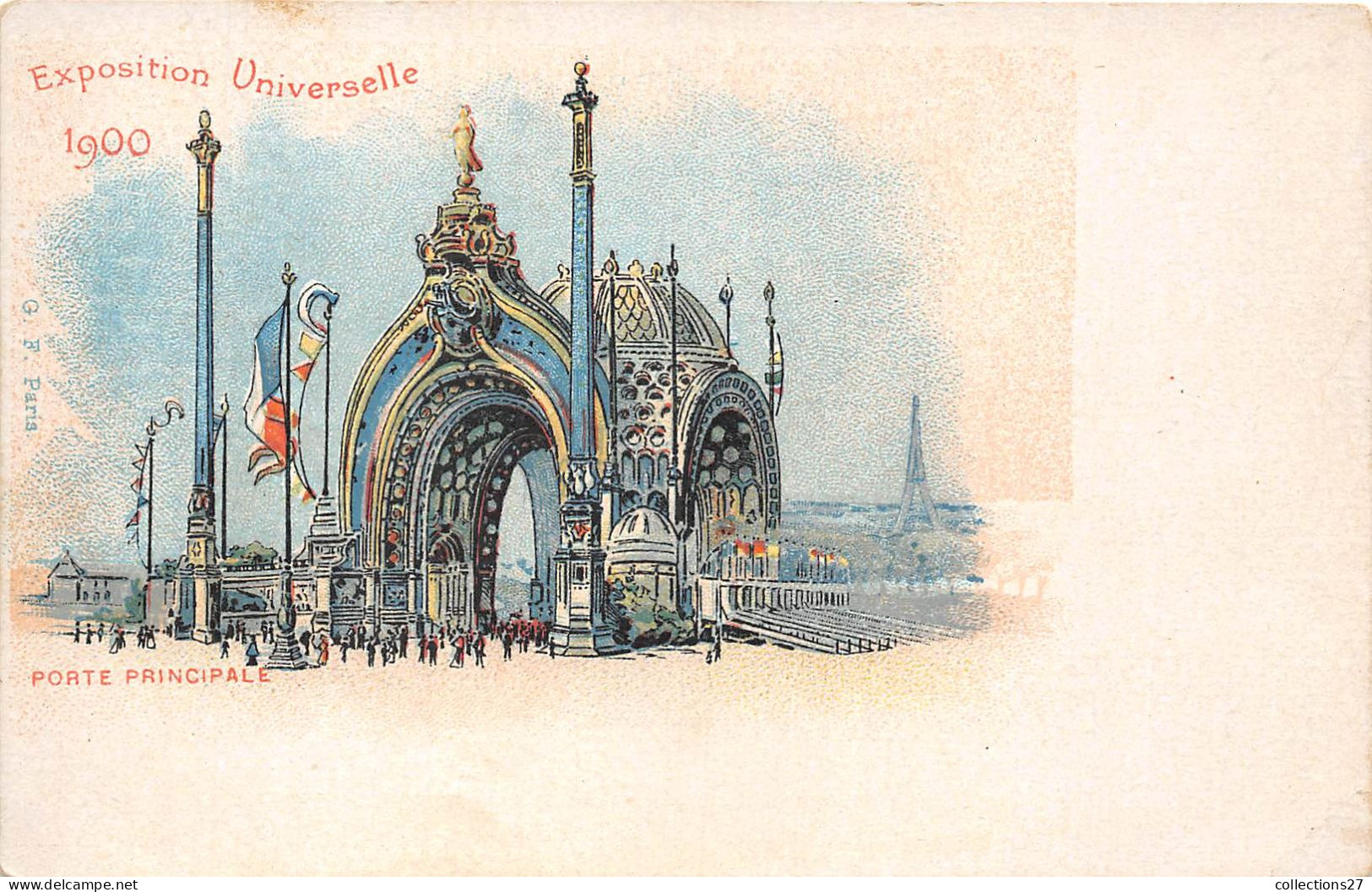 PARIS- 5 CARTES - EXPOSITION UNIVERSLLE 1900 - PORTE PRINCIPALE, CHAMP DE MARS , LE MAREORAMA , PONT ALEXANDRE III - Exhibitions