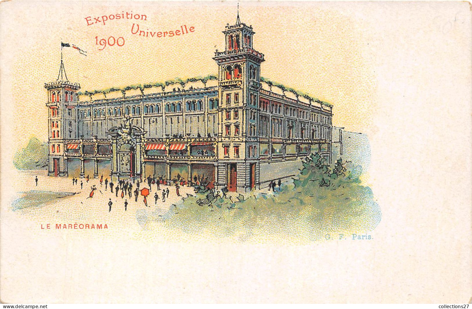 PARIS- 5 CARTES - EXPOSITION UNIVERSLLE 1900 - PORTE PRINCIPALE, CHAMP DE MARS , LE MAREORAMA , PONT ALEXANDRE III - Exhibitions