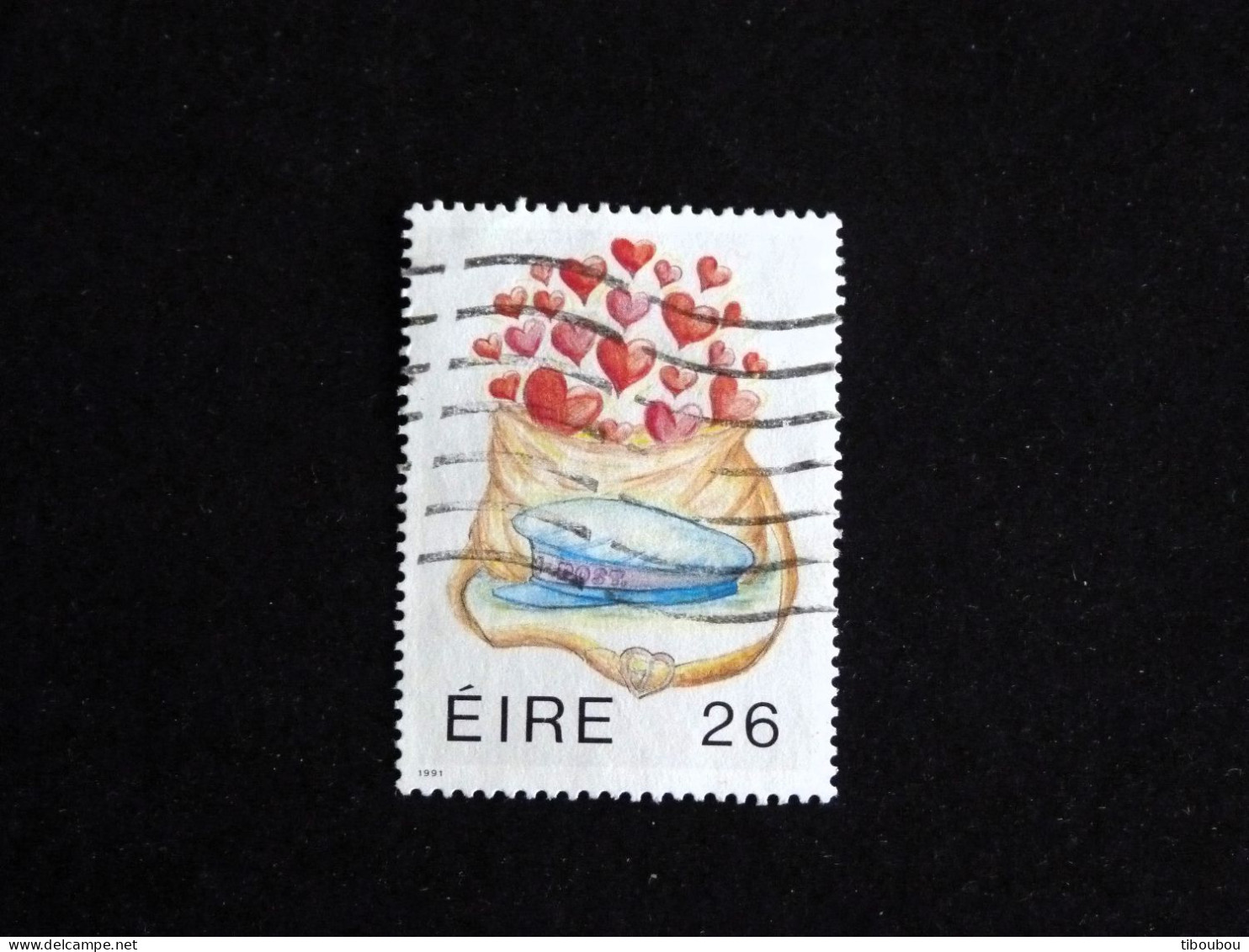 IRLANDE IRELAND EIRE YT 747 OBLITERE - MESSAGE AMOUR / CASQUETTE FACTEUR POSTMAN SAC POSTAL - Used Stamps
