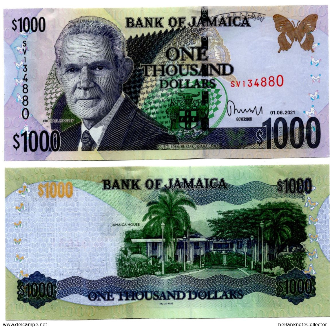 Jamaica 1000 Dollars 2021 P-86 UNC - Jamaica