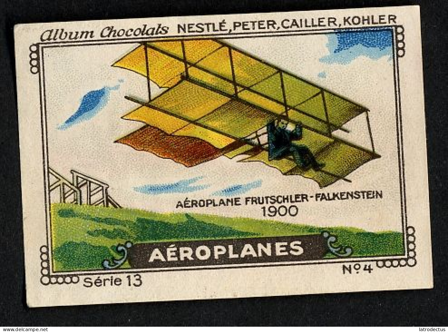 Nestlé - 13 - Aéroplanes, Airplanes - 4 - Aéroplane Frutschler-Falkenstein 1900 - Nestlé