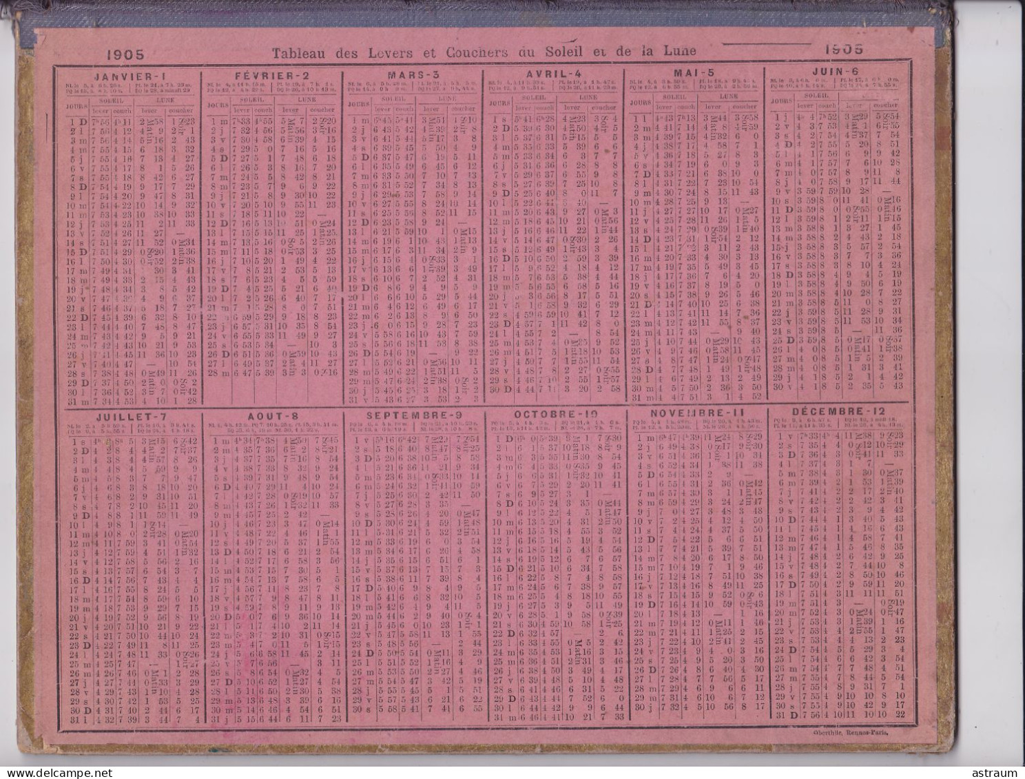 Calendrier Almanach 1905 - Avant Le Mariage - Oberthur Rennes - Carte Des Chemins De Fer De La Haute Savoie - Grossformat : 1901-20