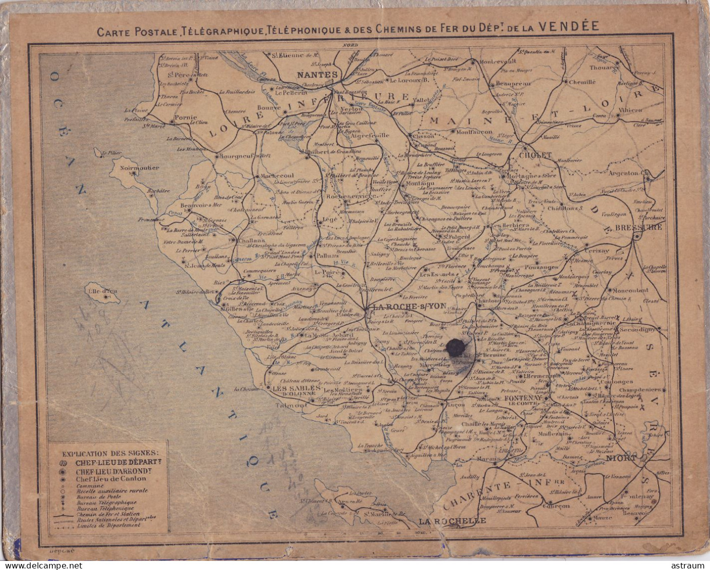 Calendrier Almanach 1918 - Decoration D'aviateurs -- Carte Des Chemins De Fer De La Vendée - Grand Format : 1901-20