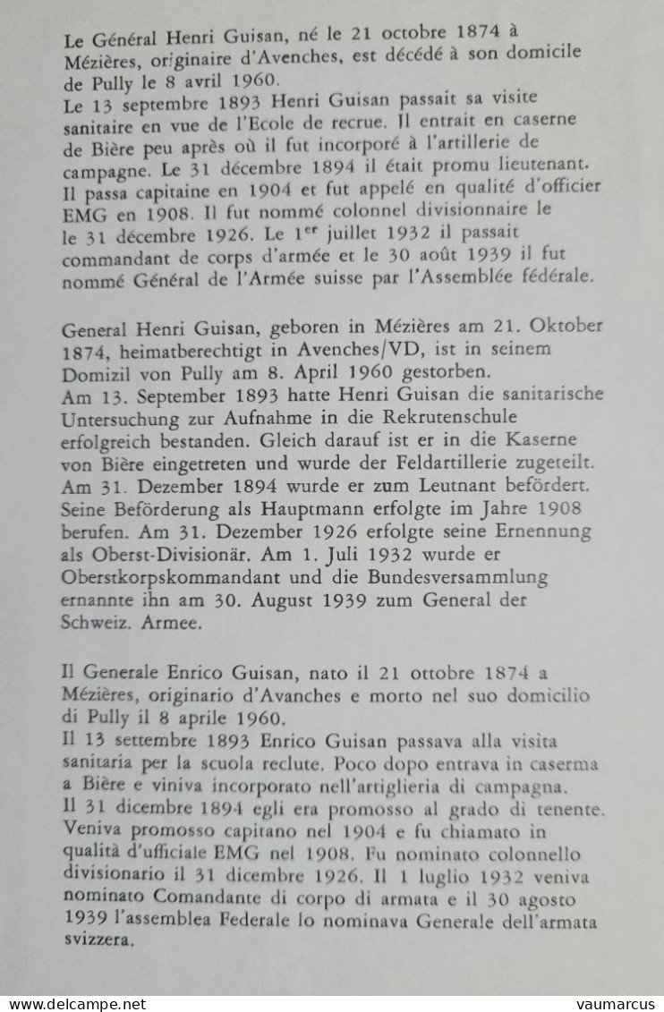 1960 Vignette En OR Général GUISAN Voir Description - Andere & Zonder Classificatie