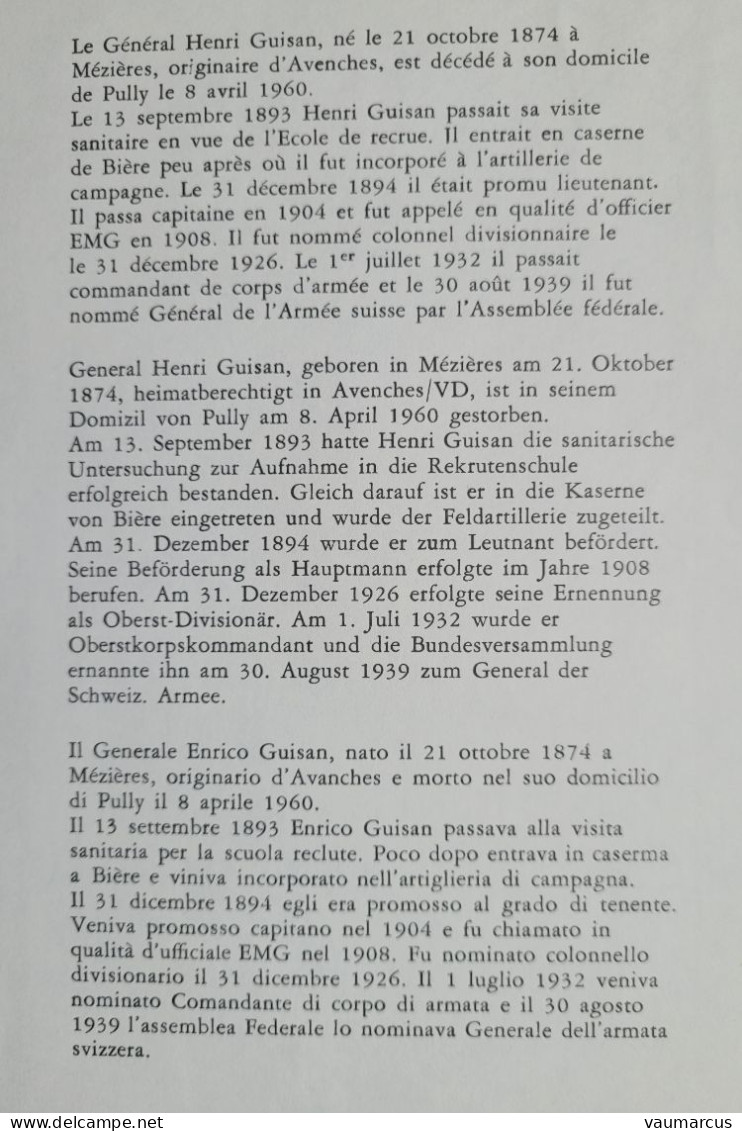 1960 Vignette En OR Général GUISAN Voir Description - Altri & Non Classificati