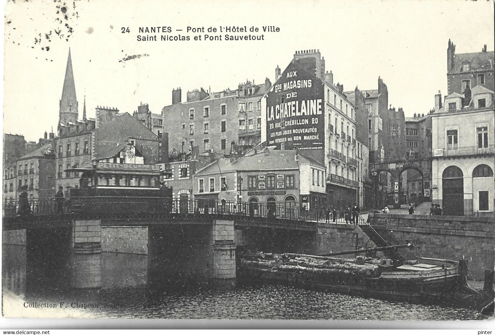 PENICHE - NANTES - Pont De L'Hôtel De Ville Saint Nicolas Et Pont Sauvetout - Hausboote