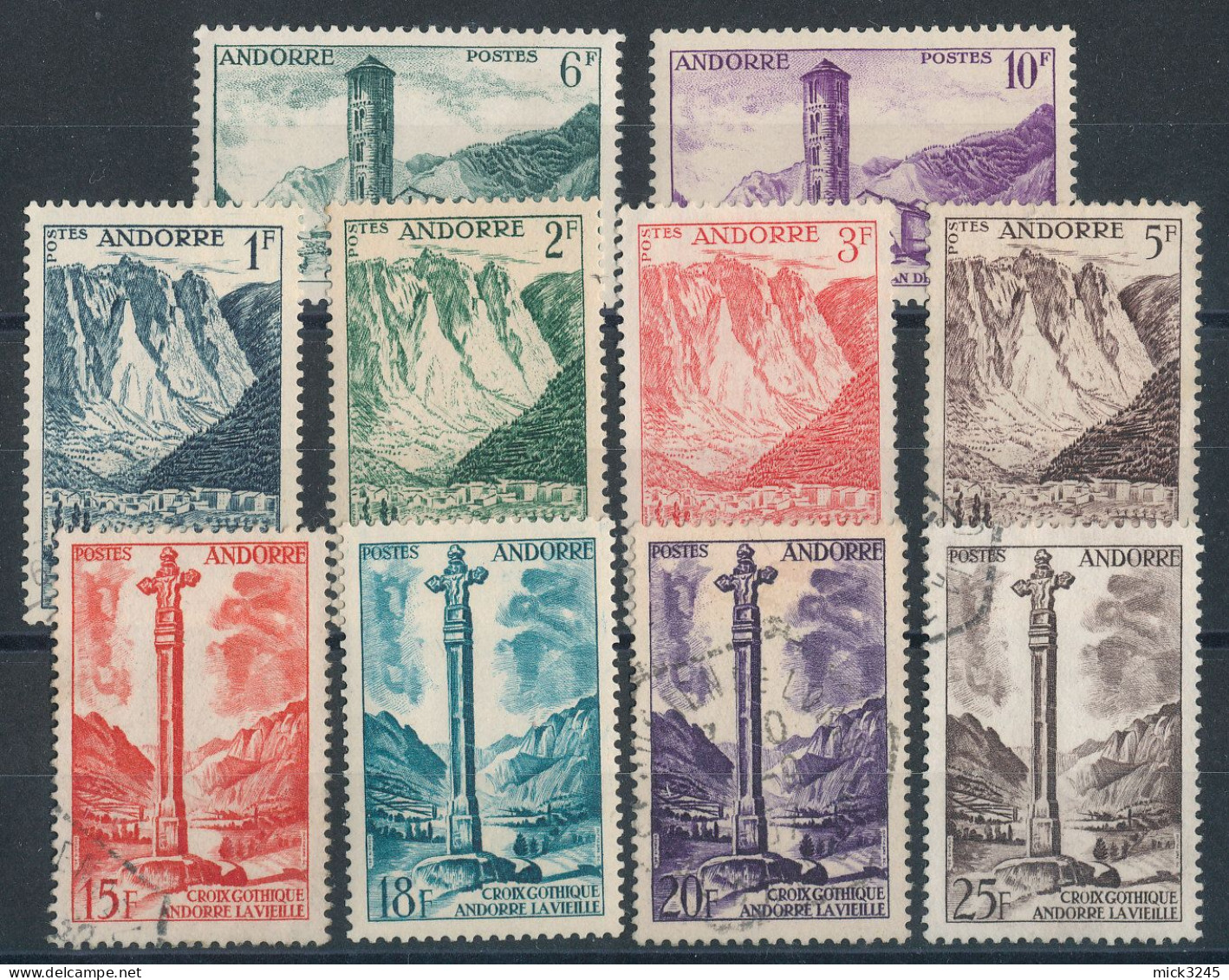 Andorre Lot De 10 Timbres 1955/58 - Used Stamps