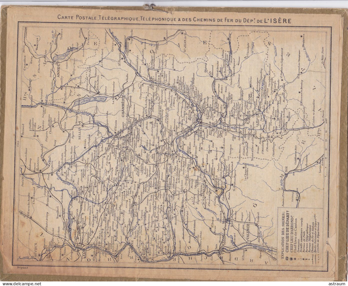 Calendrier Almanach 1910 - Braves Chasseurs -- Carte Des Chemins De Fer De L'isere - Big : 1901-20