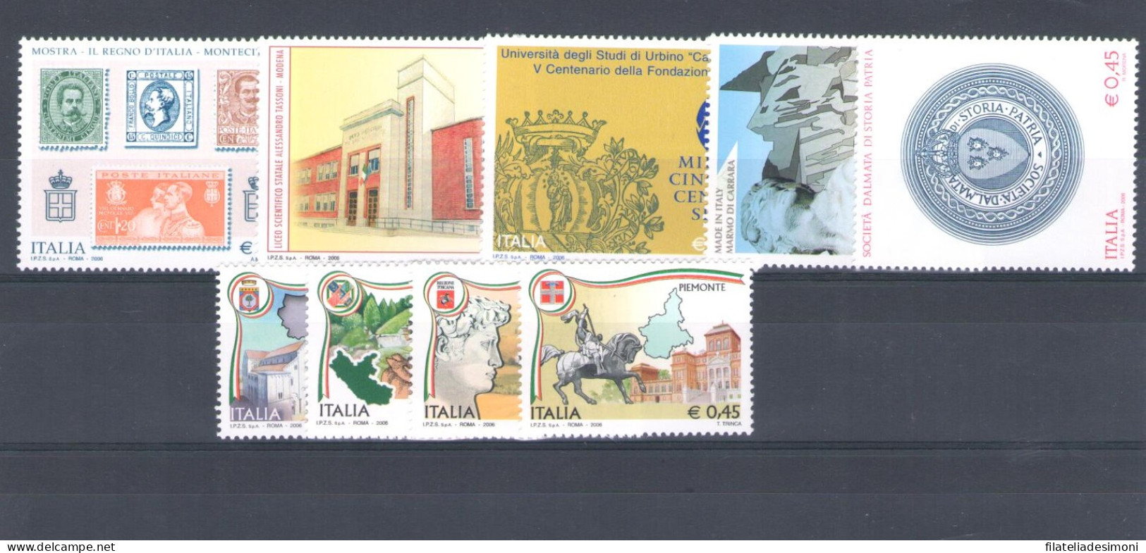 2006 Italia Repubblica, Francobolli Nuovi, Annata Completa 77 Valori + 2 Foglietti - MNH** - Volledige Jaargang