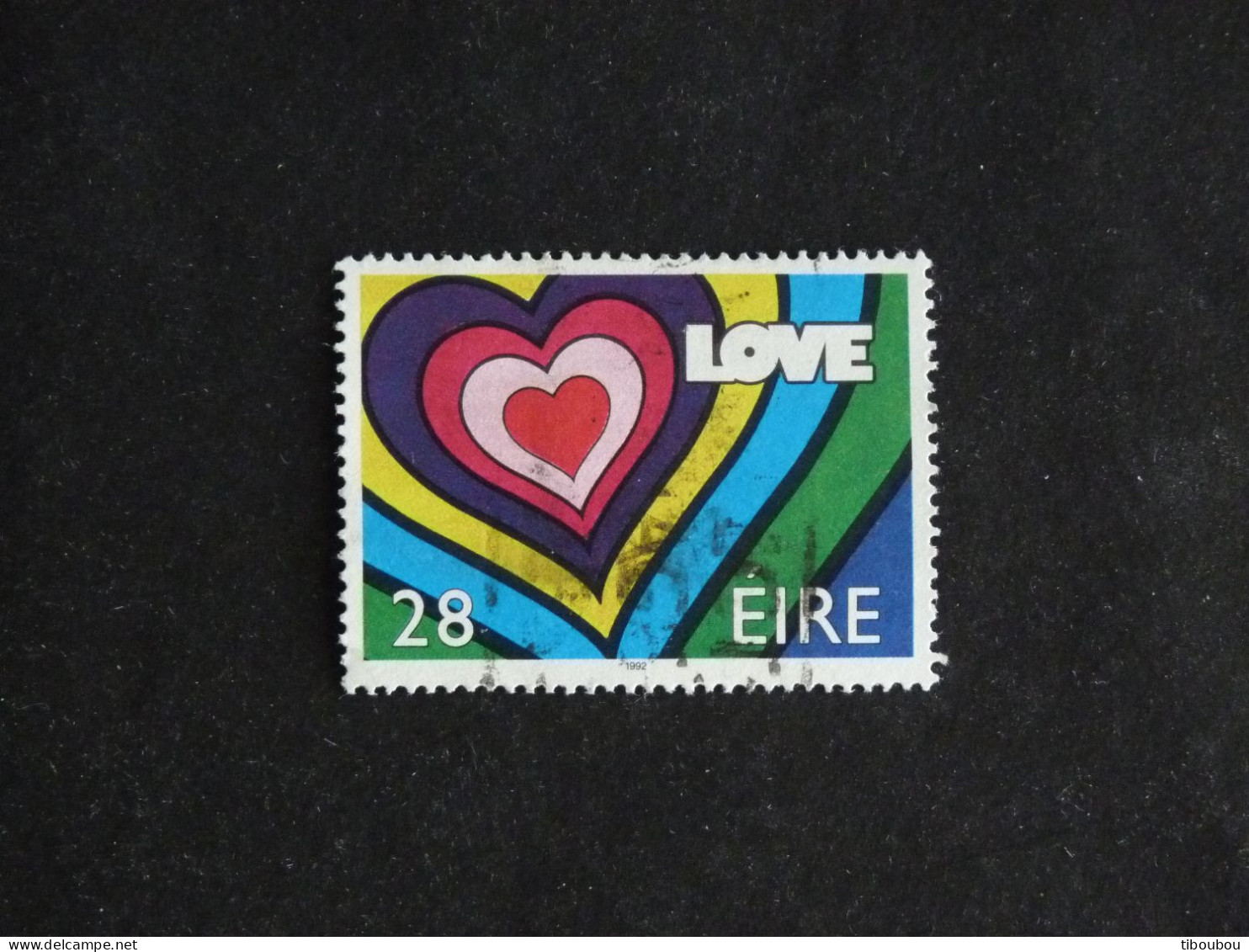 IRLANDE IRELAND EIRE YT 783 OBLITERE - MESSAGE AMOUR LOVE / COEURS CONCENTRIQUES - Oblitérés