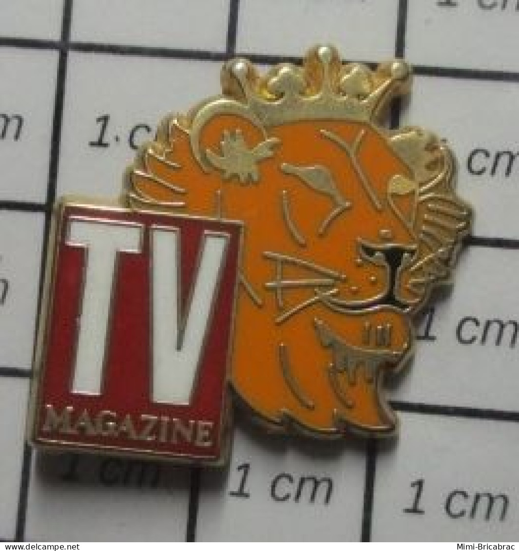 AB1 Pin's Pins / Beau Et Rare / ARTHUS BERTRAND / TV MAGAZINE LION AVEC COURONNE - Arthus Bertrand