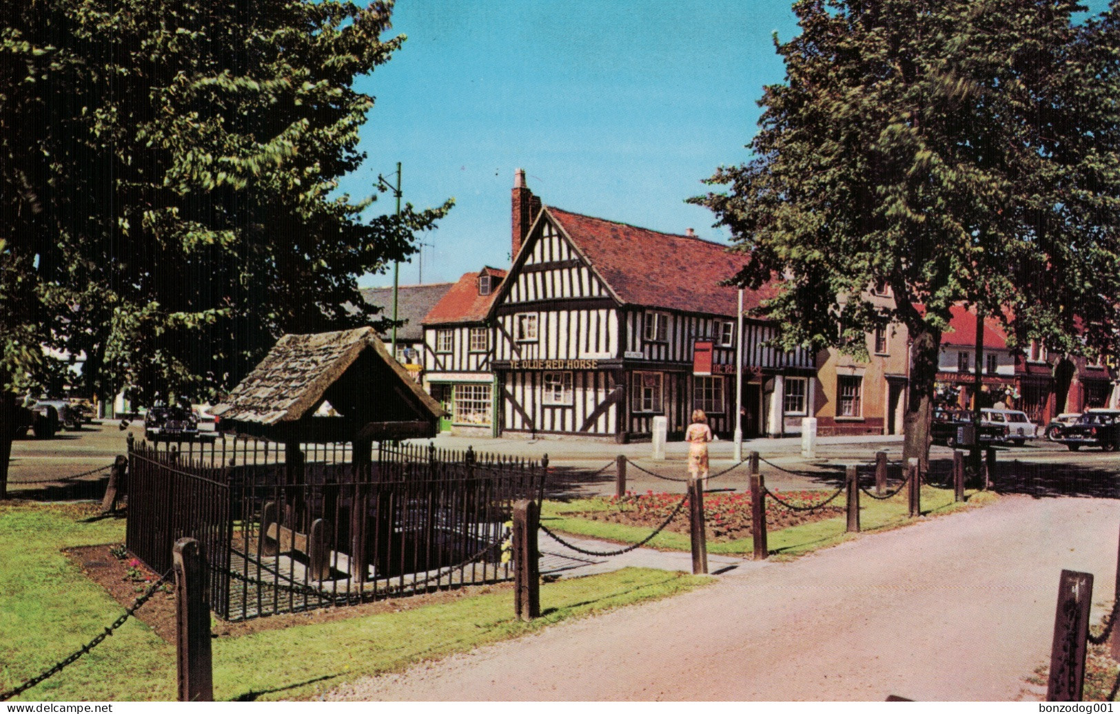 The Stocks And “Ye Olde Red Horse”, Evesham, Worcestershire. Unposted - Evesham