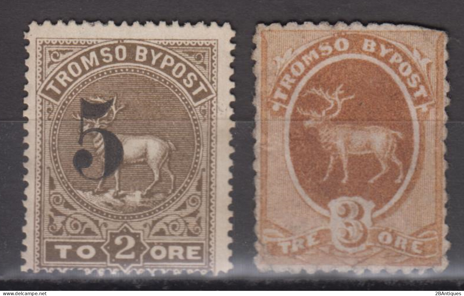 TROMSÖ BYPOST - 2 Early Stamps - Emissions Locales