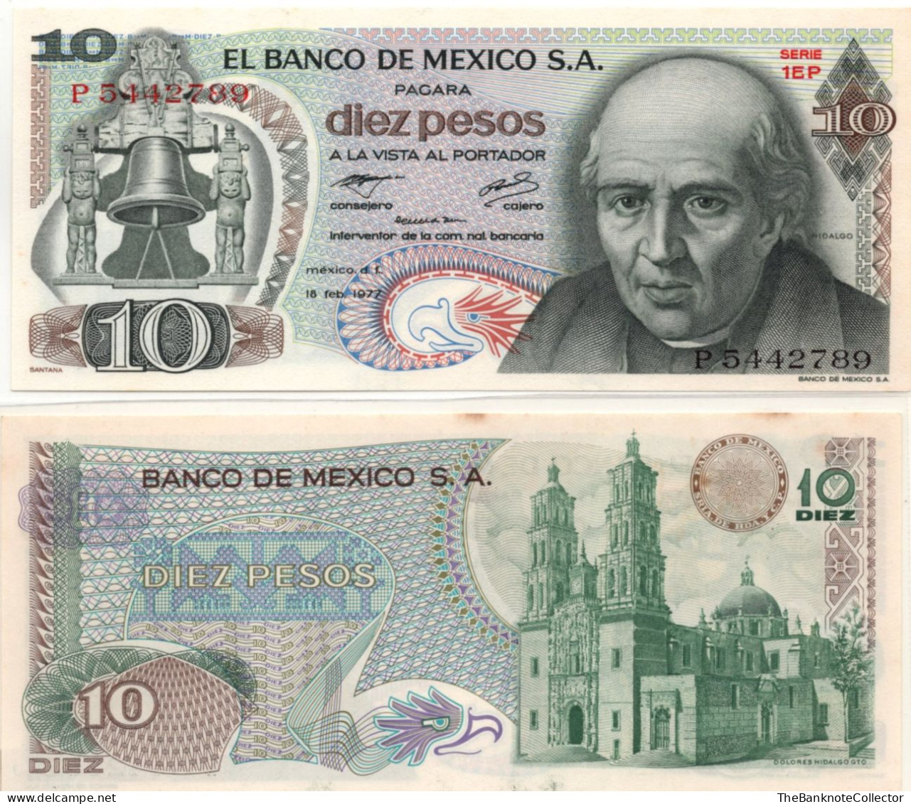 Mexico 10 Pesos 1977 P-63 UNC Foxing - Mexico