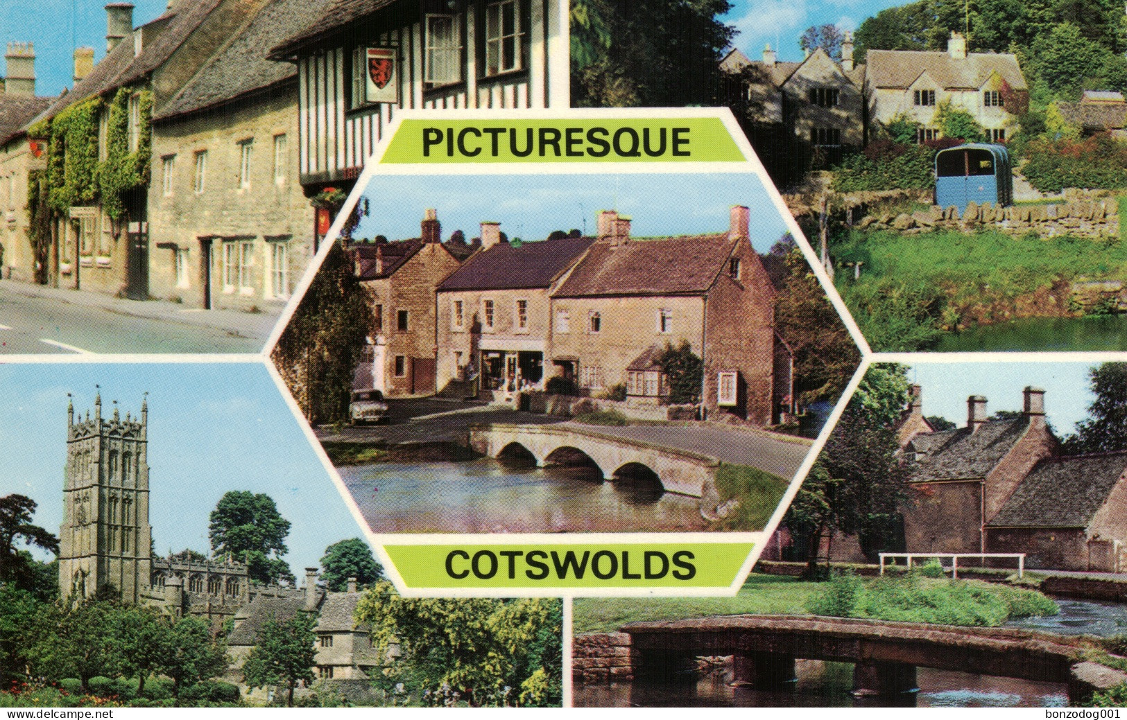 Picturesque Cotswolds Multiview. North Leach, Lower Slaughter. Unposted - Other & Unclassified