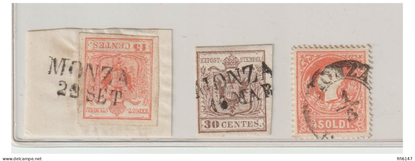 ITALIE --LOMBARDO VENETO --3 Timbres  Oblitérés De MONZA-- - Lombardo-Veneto