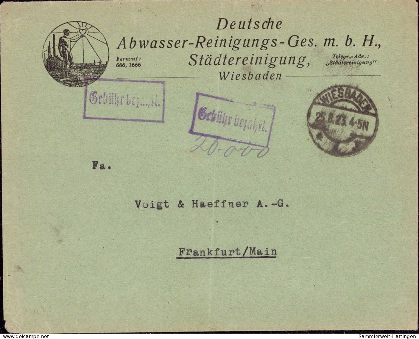 604102 | Inflation, Brief Der Firma Deutsche Abwasser Reinigungs Gesellschaft, Wasser, Umwelt Naturschutz  | Wiesbaden ( - Environment & Climate Protection