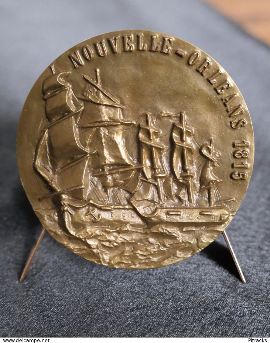 Médaille Jean LAFITTE CORSAIRE Nouvelle Orleans 1815 Bronze Florentin - Other & Unclassified