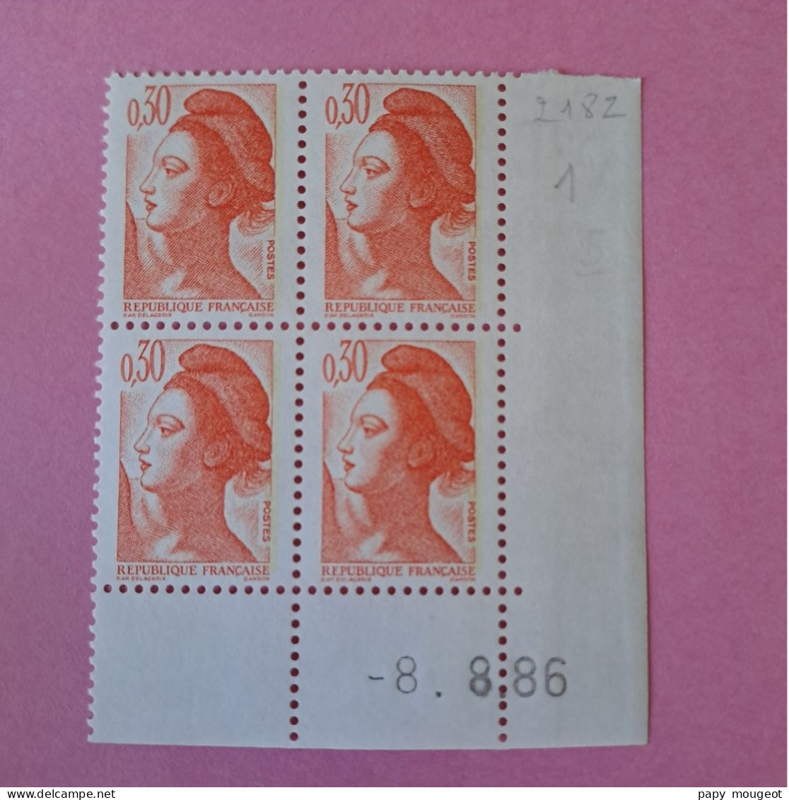 N°2182 Type Liberté 30c. Orange - 08.08.86 - Neuf ** - 1980-1989