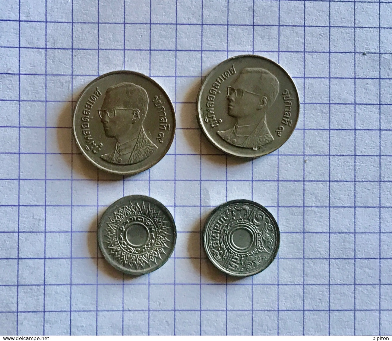 4 Pièces De 1 Baht Et 1 Sentang 1942 Thaïlandais - Thaïlande